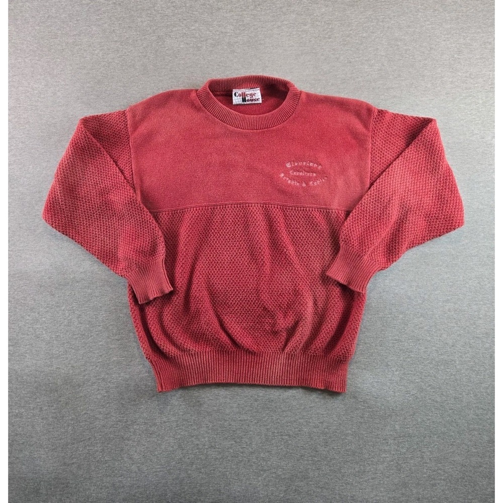 Vtg Cleveland Cavaliers x College House Sweatshirt Mens M Red Waffle‎ Knit 80's